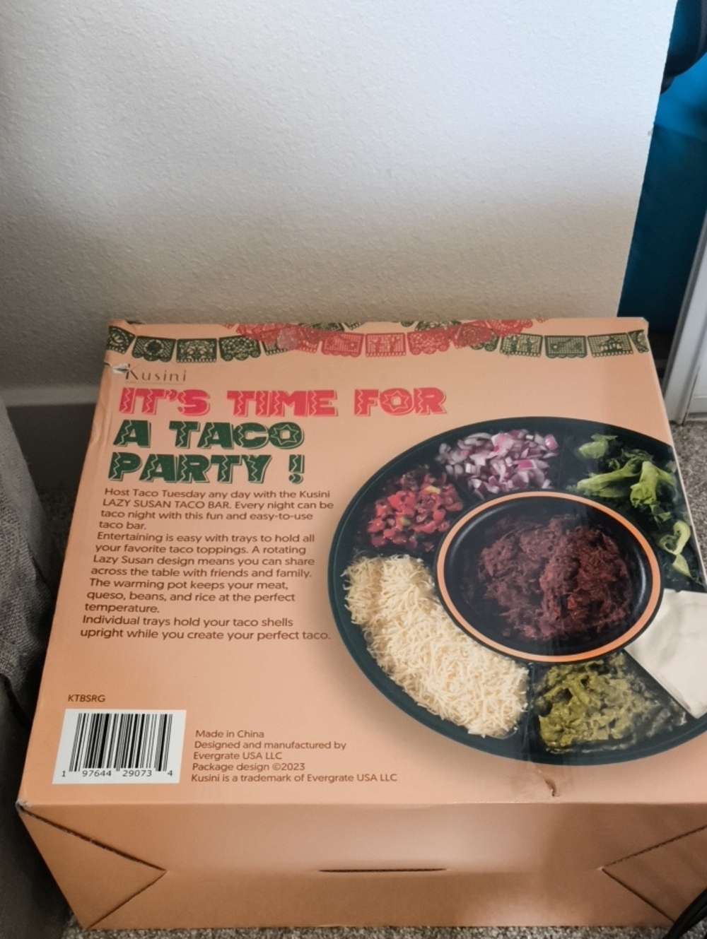 Pink Taco Party Serving Set - Lazy Susan Taco Bar